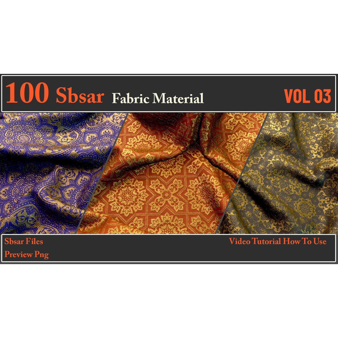 100 SBSAR Fabric Material Files – PBR Textures for Substance - View 19