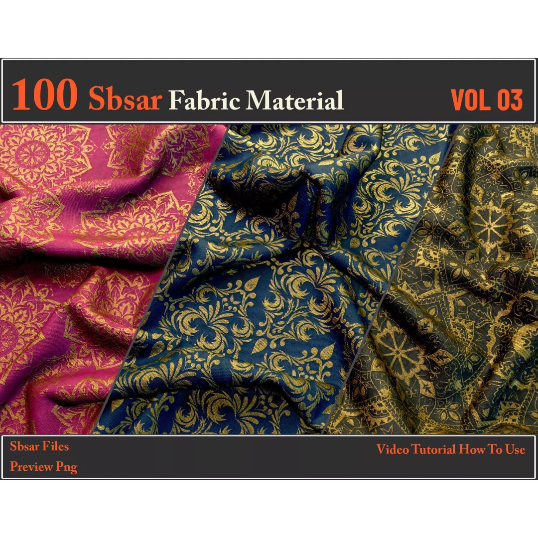 100 SBSAR Fabric Material Files – PBR Textures for Substance - View 2