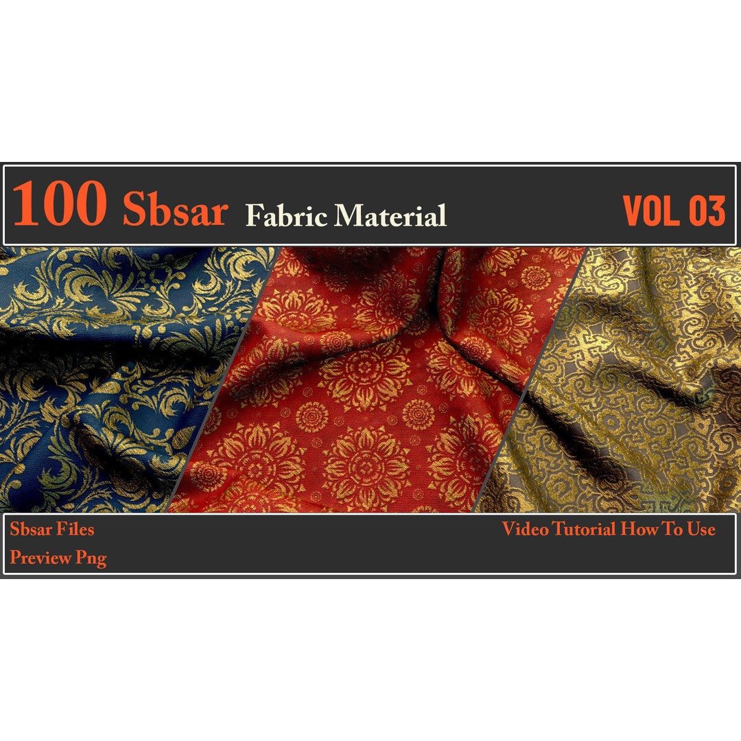 100 SBSAR Fabric Material Files – PBR Textures for Substance - View 22