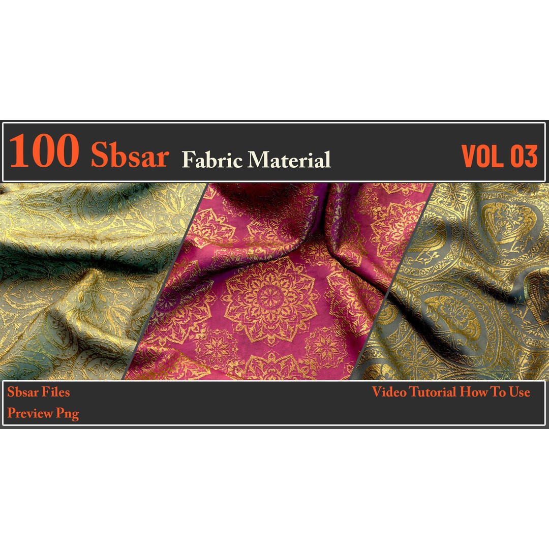 100 SBSAR Fabric Material Files – PBR Textures for Substance - View 23