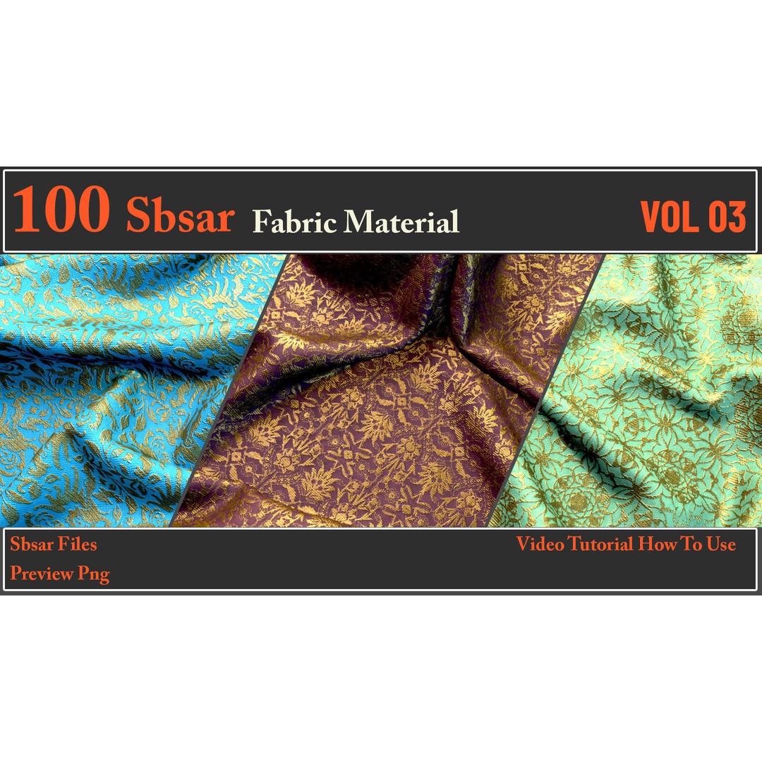 100 SBSAR Fabric Material Files – PBR Textures for Substance - View 24