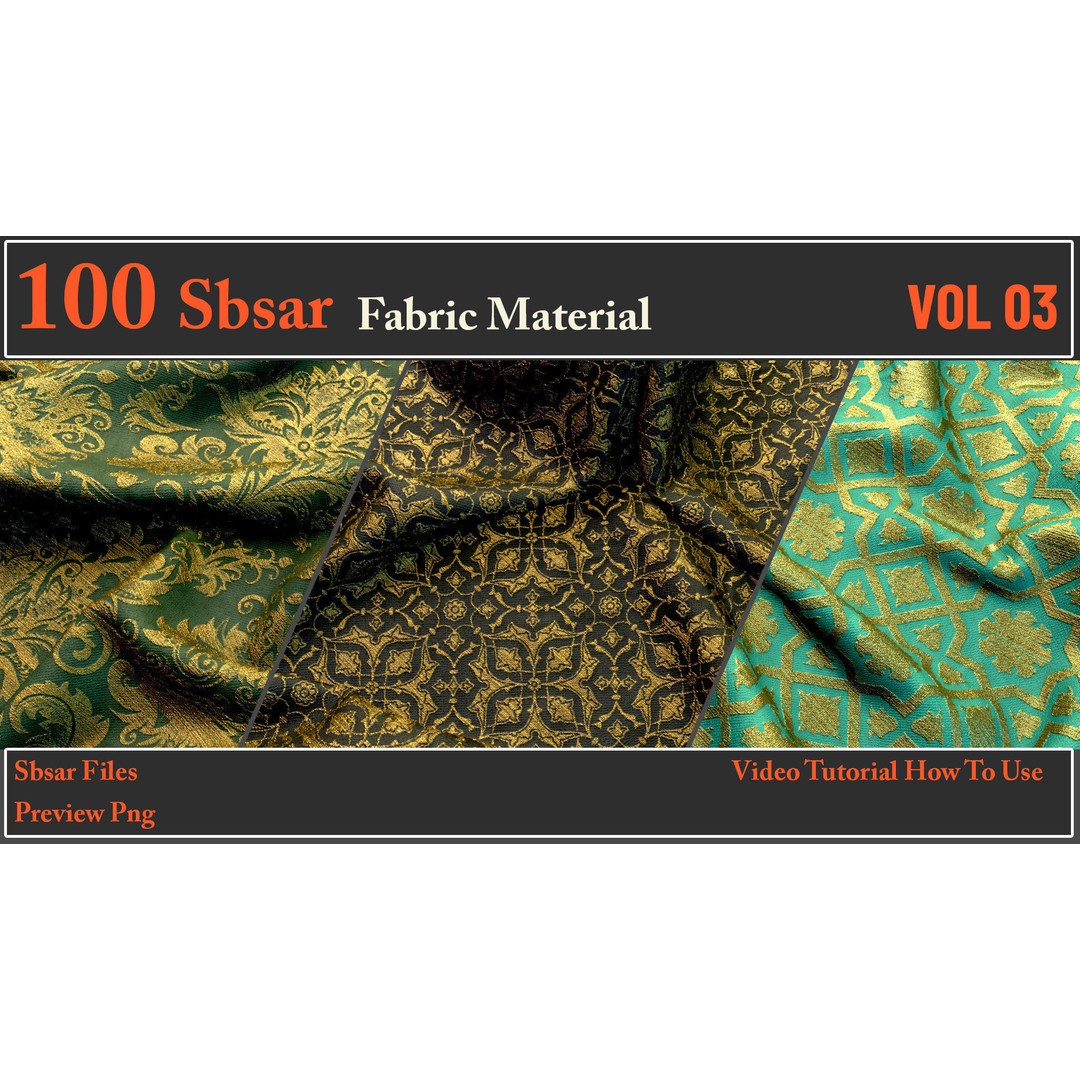 100 SBSAR Fabric Material Files – PBR Textures for Substance - View 27