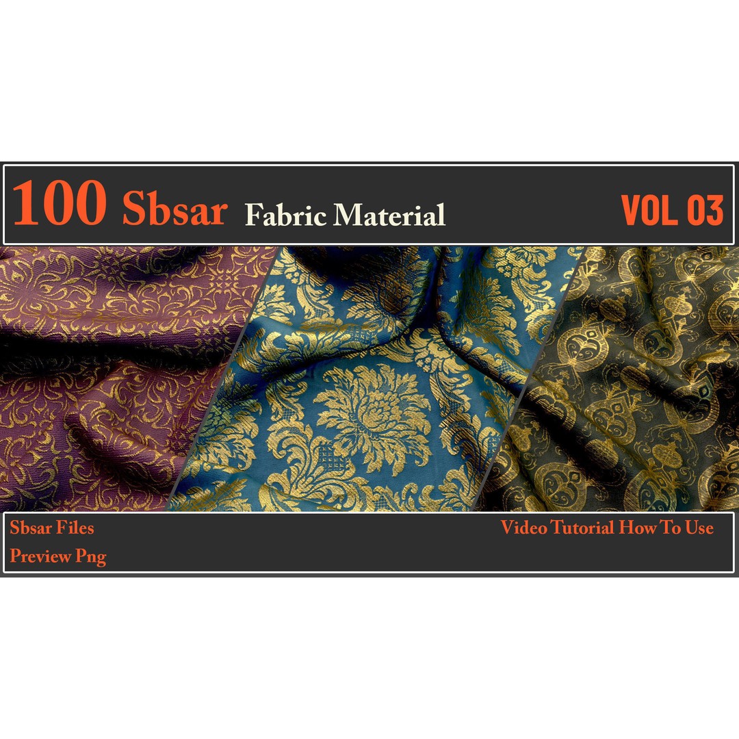 100 SBSAR Fabric Material Files – PBR Textures for Substance - View 3