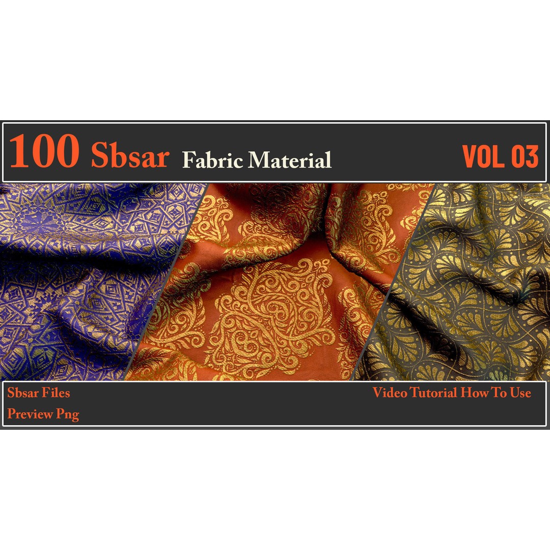 100 SBSAR Fabric Material Files – PBR Textures for Substance - View 31