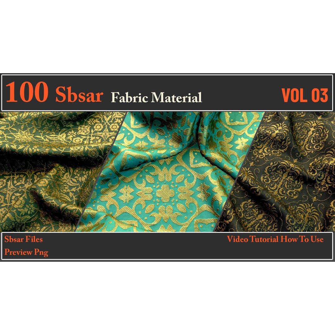 100 SBSAR Fabric Material Files – PBR Textures for Substance - View 33