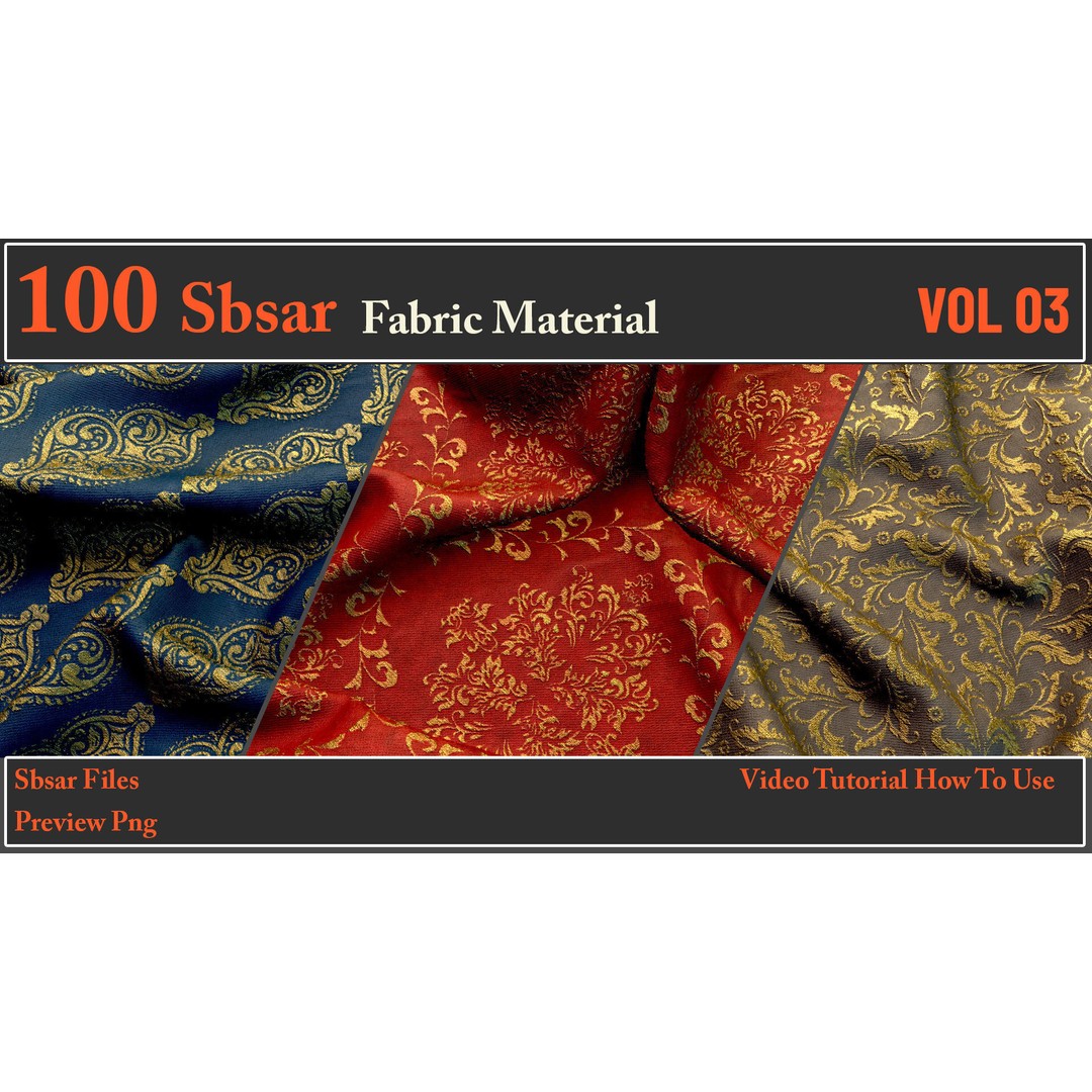 100 SBSAR Fabric Material Files – PBR Textures for Substance - View 34