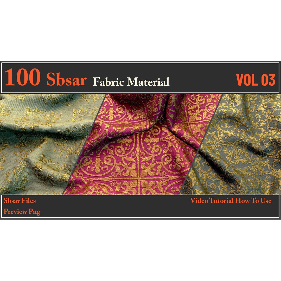100 SBSAR Fabric Material Files – PBR Textures for Substance - View 35
