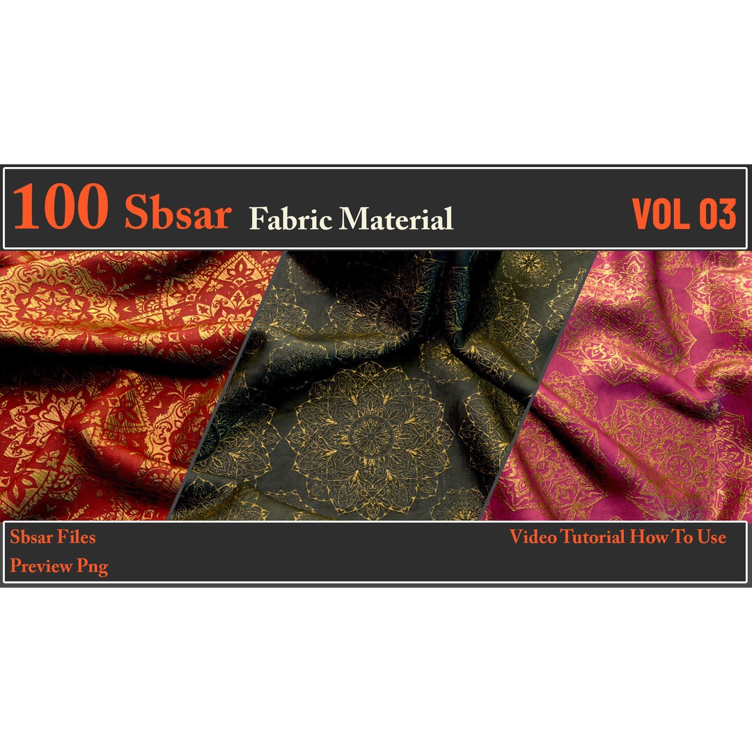 100 SBSAR Fabric Material Files – PBR Textures for Substance - View 5
