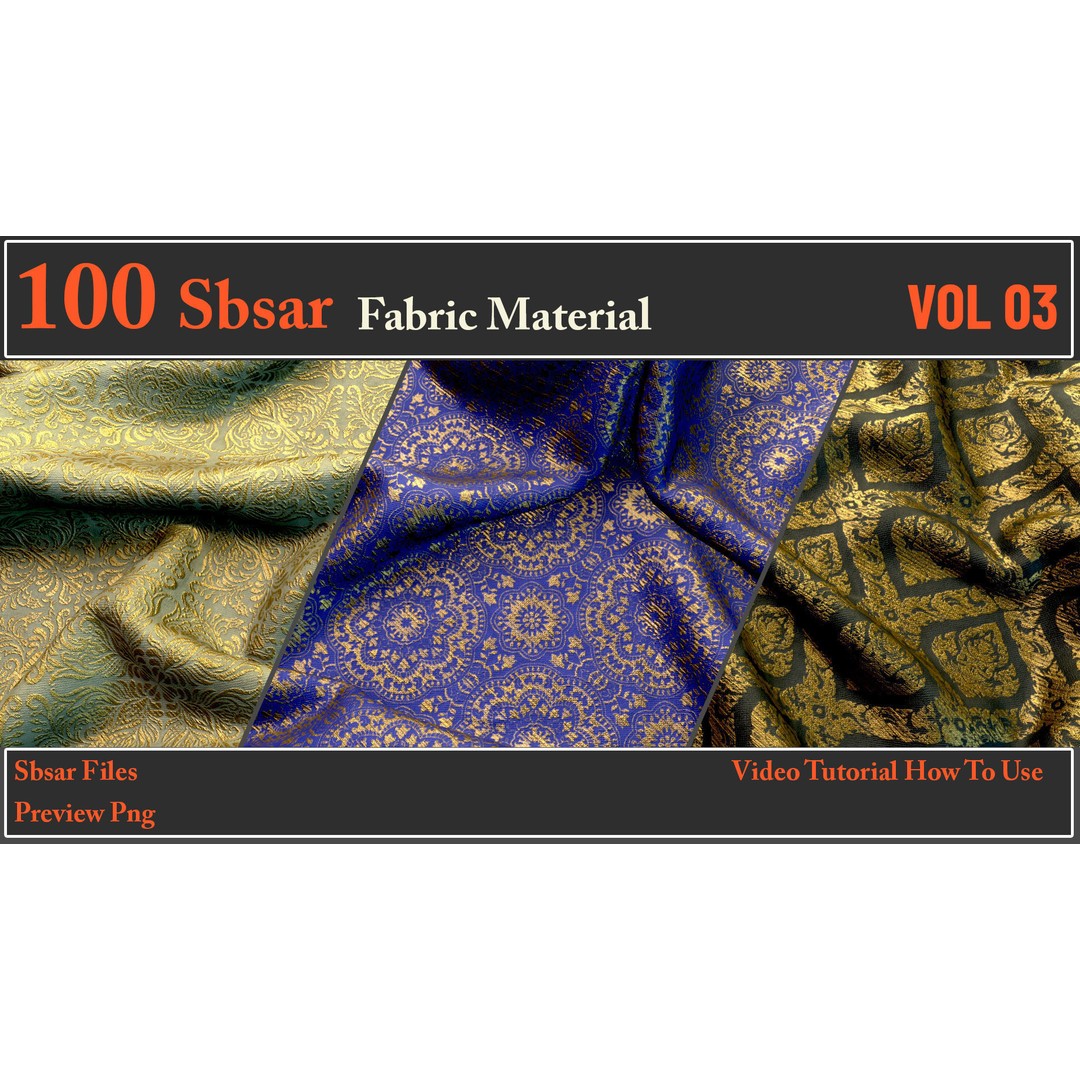 100 SBSAR Fabric Material Files – PBR Textures for Substance - View 6