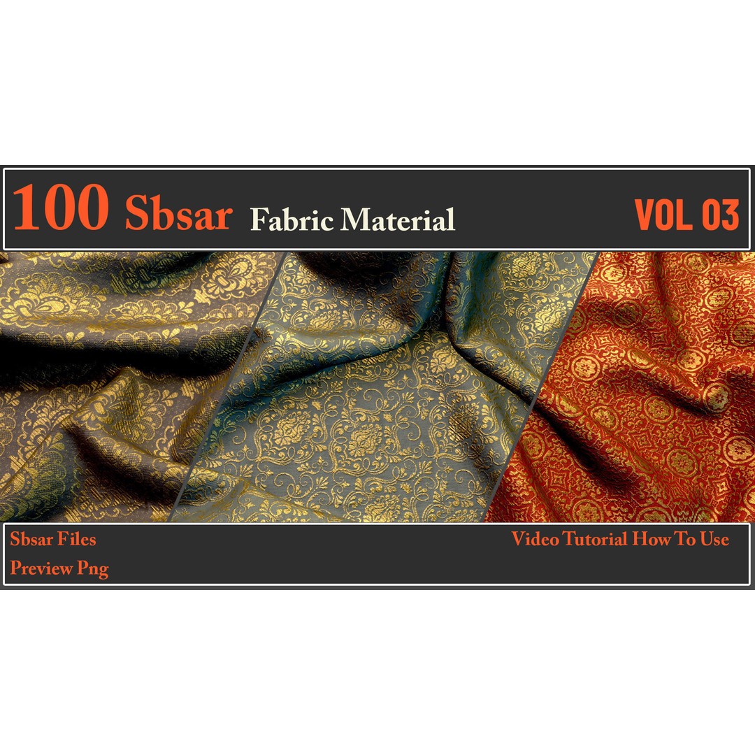 100 SBSAR Fabric Material Files – PBR Textures for Substance - View 7