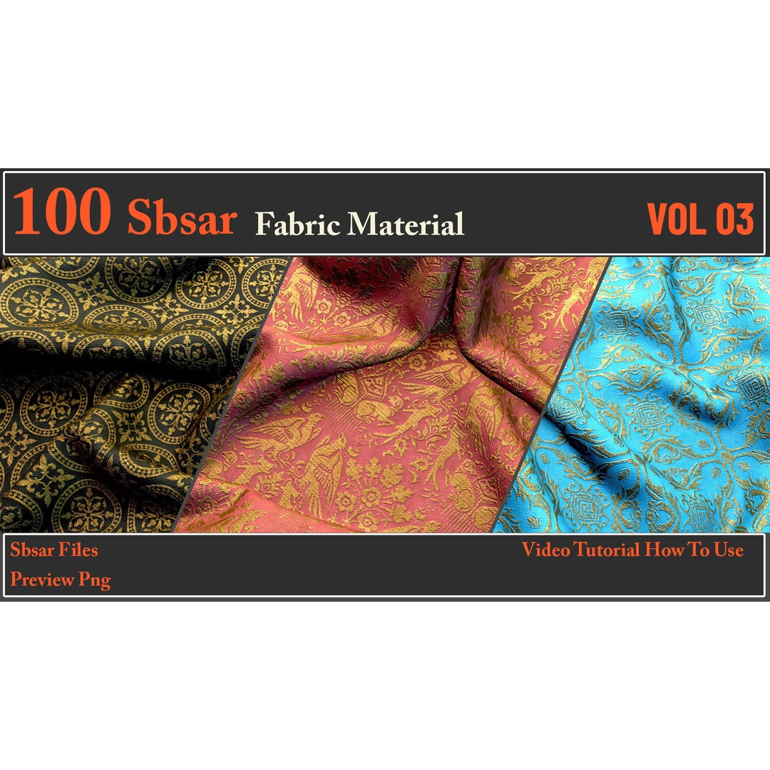 100 SBSAR Fabric Material Files – PBR Textures for Substance - View 8