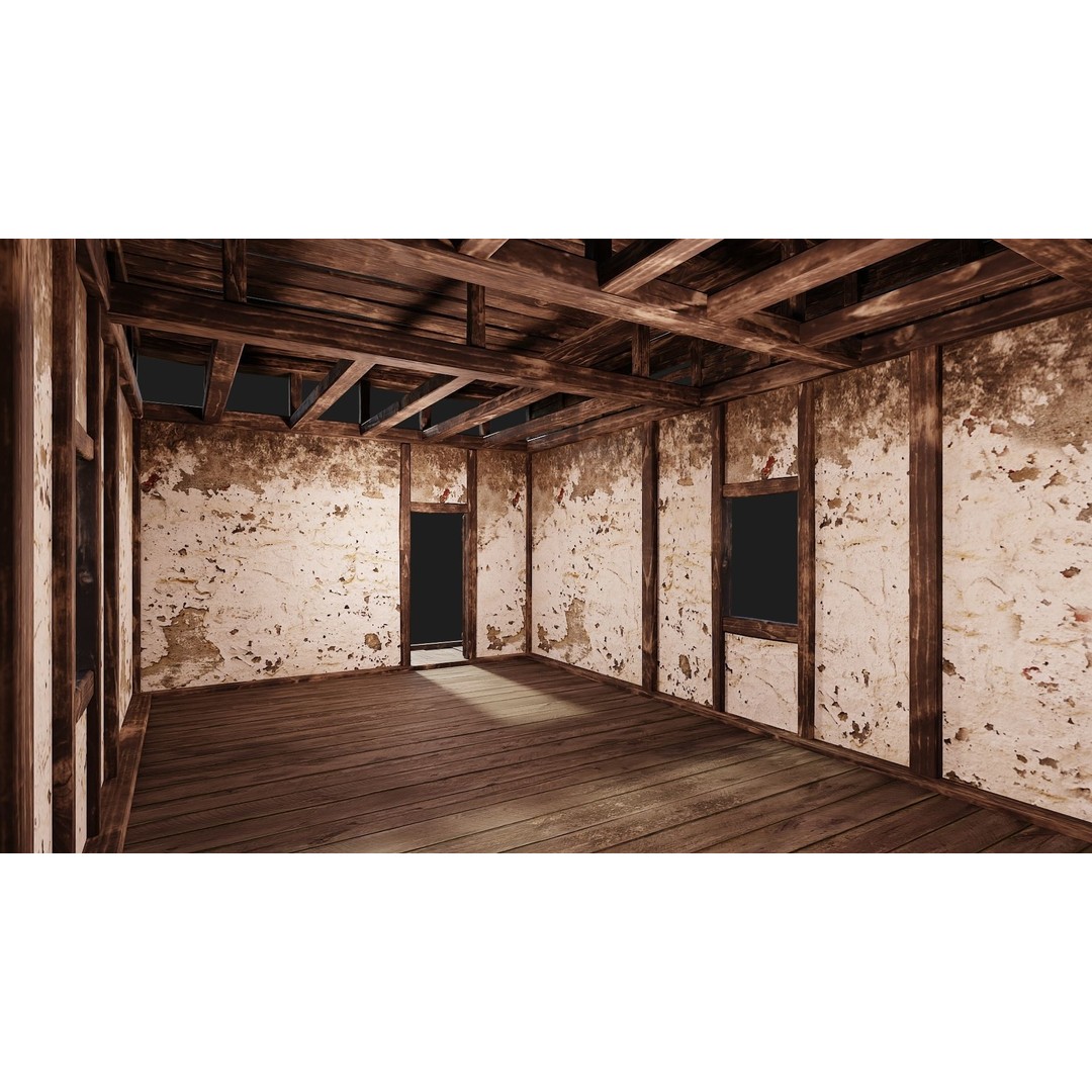 Old House 3D Model – Low Poly Game Ready Asset with 4K Textures - View 8