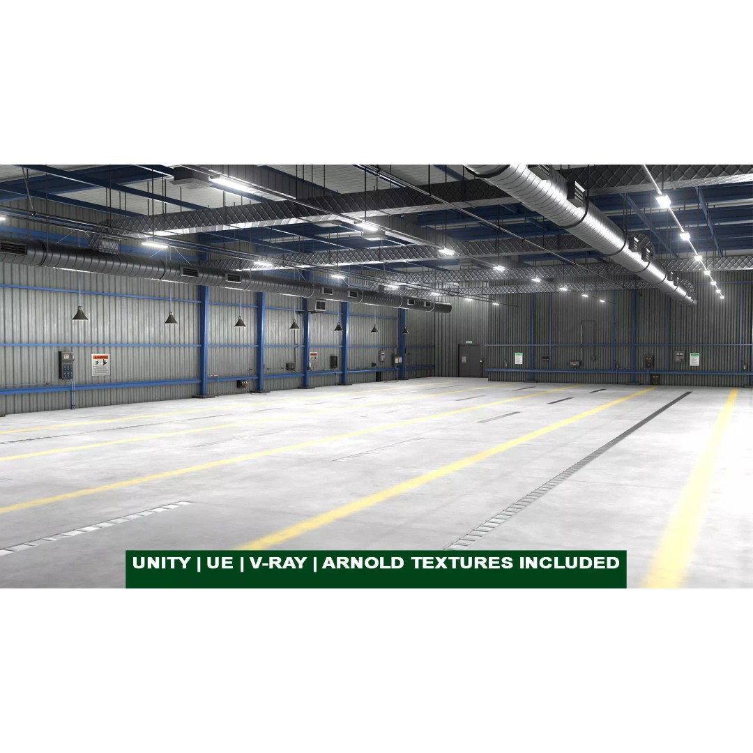 Garage Interior 3D Model – Low Poly PBR Asset for Unity and UE - View 2