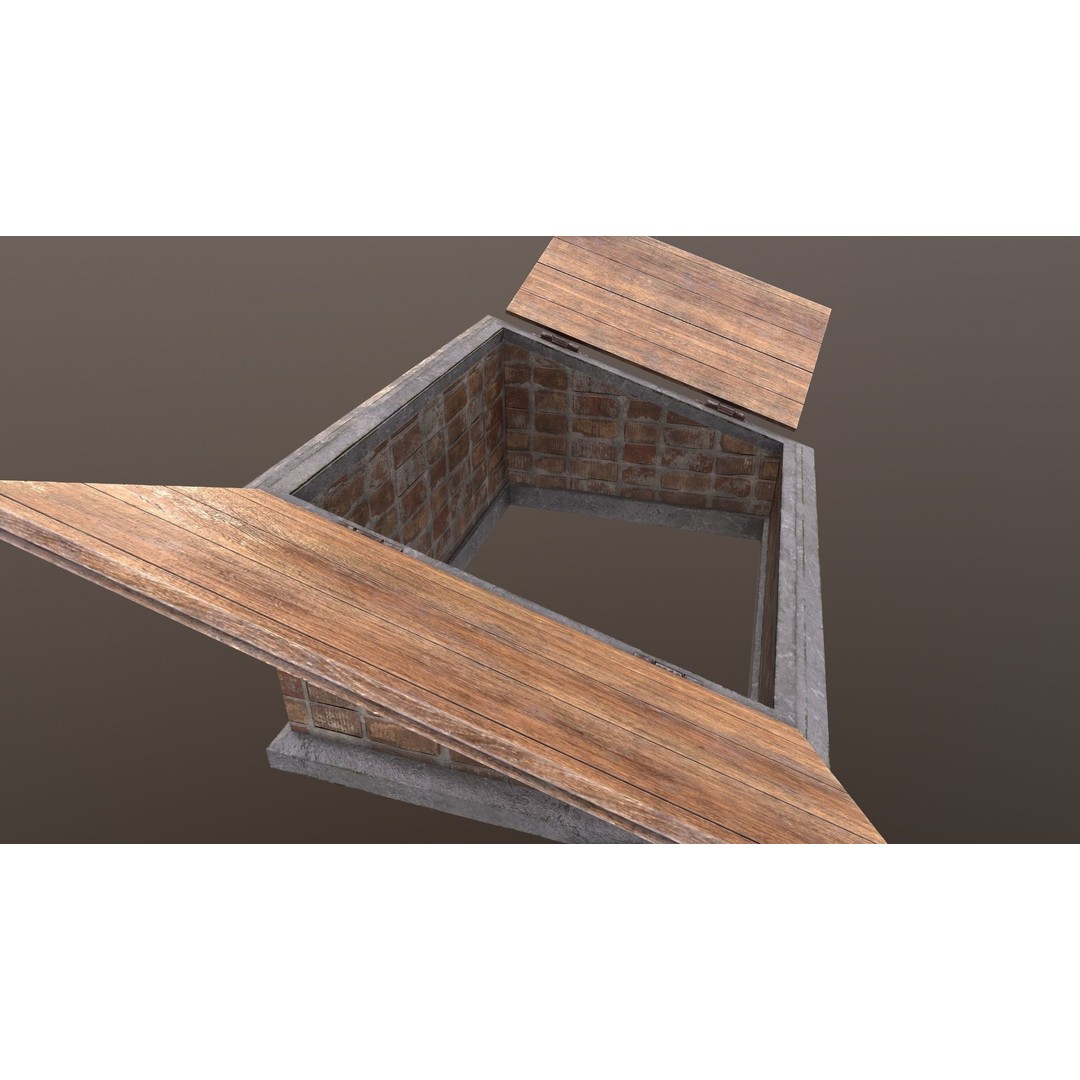 Basement Entrance 3D Model – Low Poly PBR Game Asset, FBX/OBJ - View 11