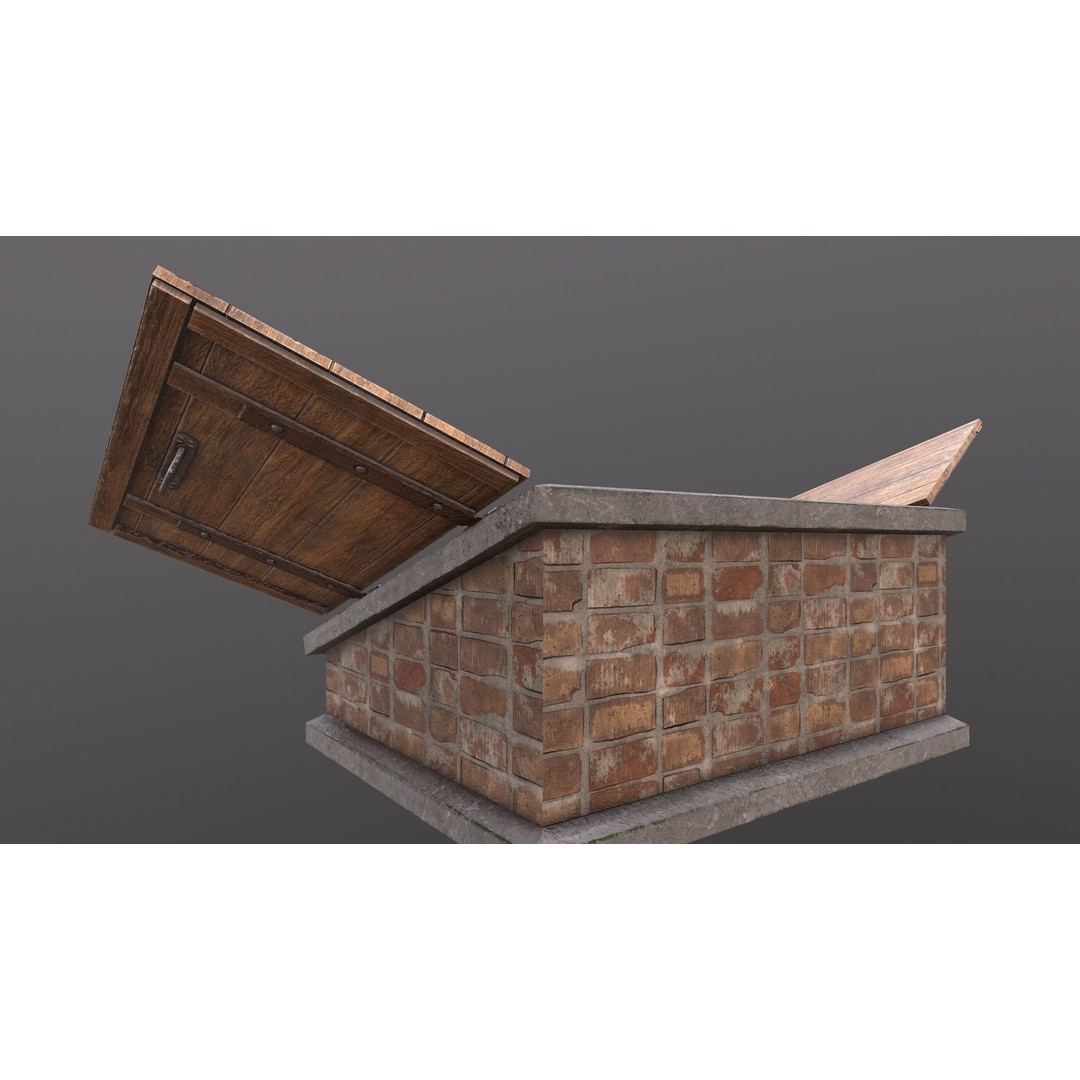 Basement Entrance 3D Model – Low Poly PBR Game Asset, FBX/OBJ - View 12