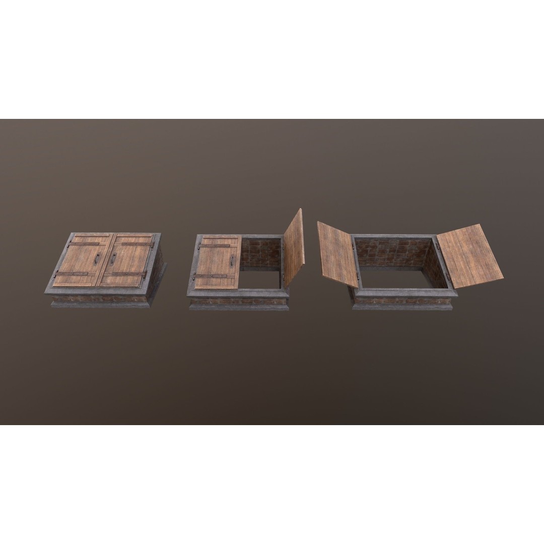 Basement Entrance 3D Model – Low Poly PBR Game Asset, FBX/OBJ - View 13