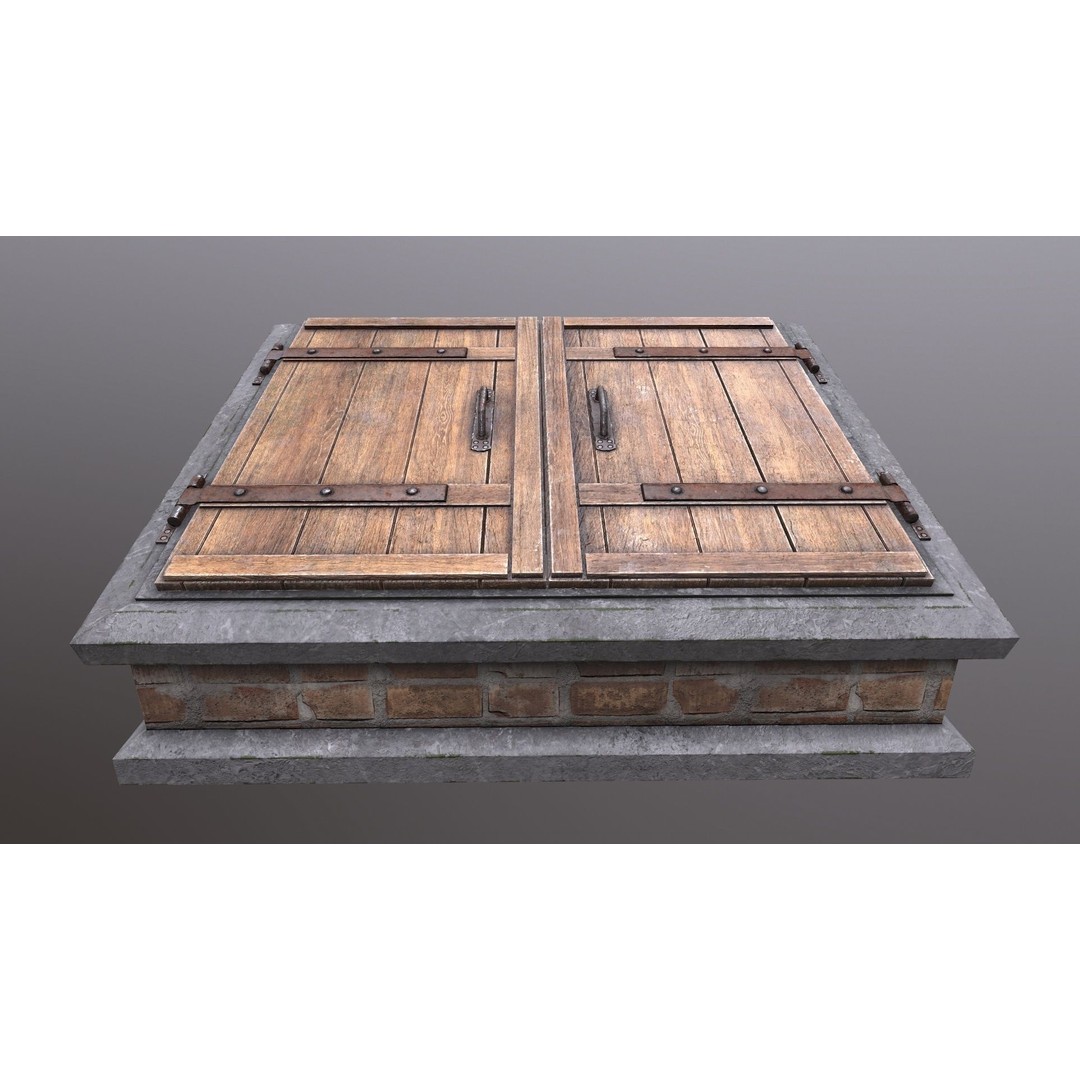 Basement Entrance 3D Model – Low Poly PBR Game Asset, FBX/OBJ - View 14