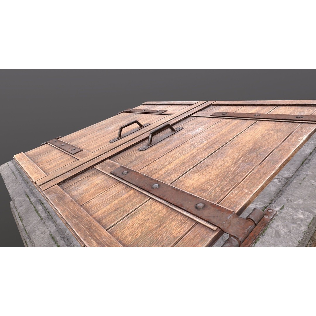 Basement Entrance 3D Model – Low Poly PBR Game Asset, FBX/OBJ - View 7