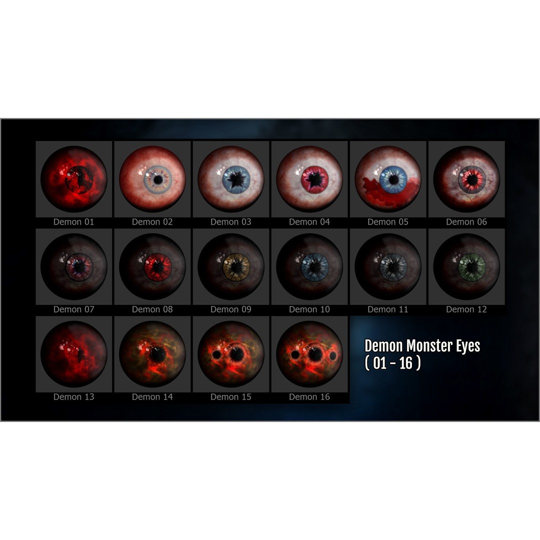 Monster Eye Maker 3D Model – ZBrush Plugin with 140 Eye Textures - View 10