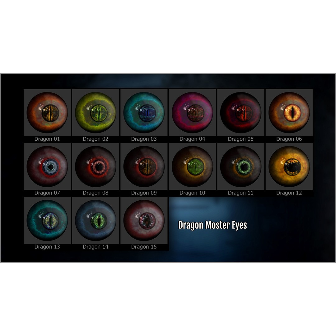 Monster Eye Maker 3D Model – ZBrush Plugin with 140 Eye Textures - View 12