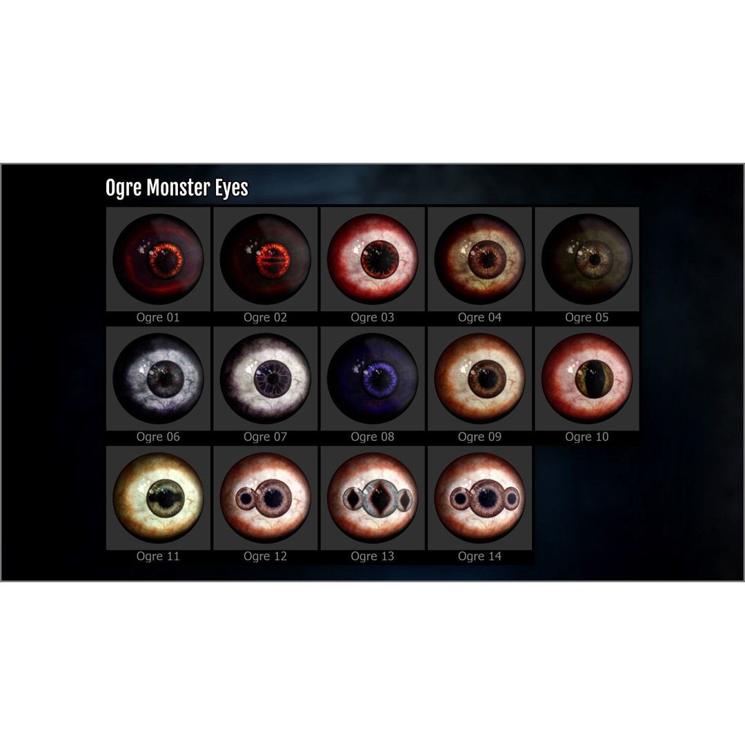 Monster Eye Maker 3D Model – ZBrush Plugin with 140 Eye Textures - View 16