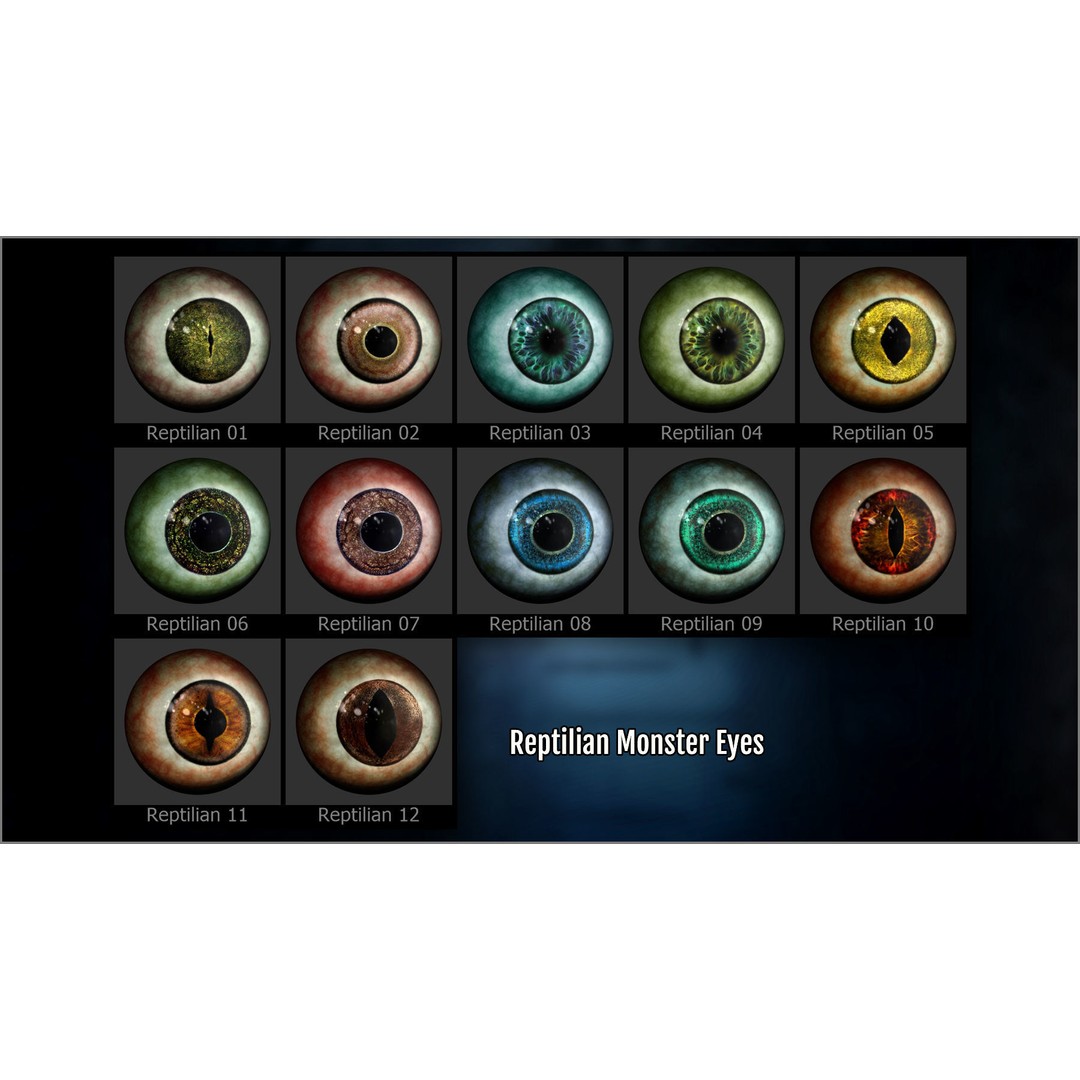 Monster Eye Maker 3D Model – ZBrush Plugin with 140 Eye Textures - View 17
