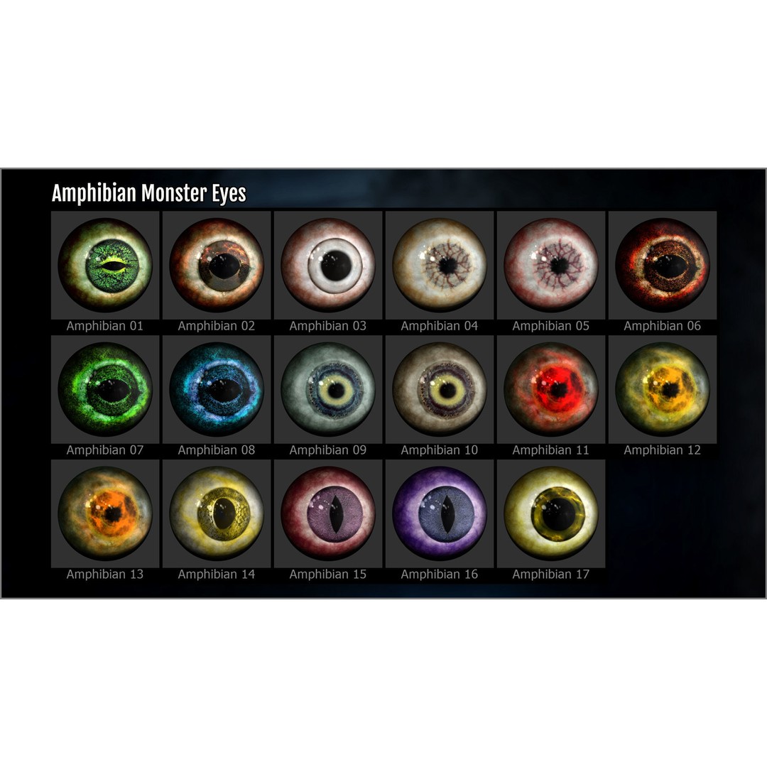 Monster Eye Maker 3D Model – ZBrush Plugin with 140 Eye Textures - View 9