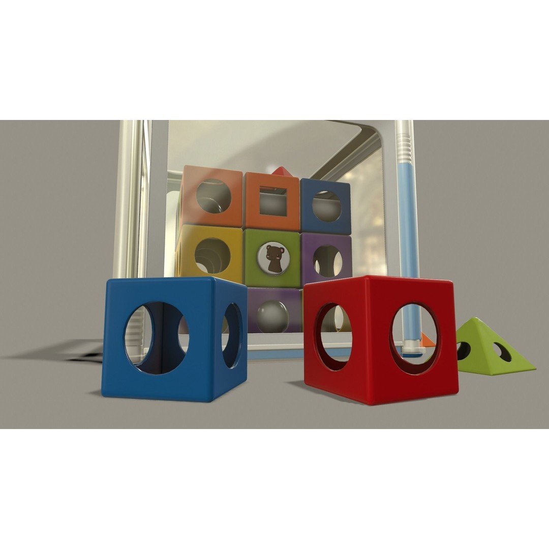 Educational Cube Toy 3D Model – Low Poly PBR Asset for Animation - View 10