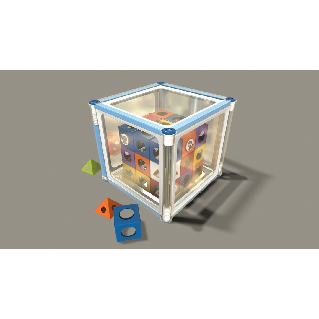 Educational Cube Toy 3D Model – Low Poly PBR Asset for Animation - View 4
