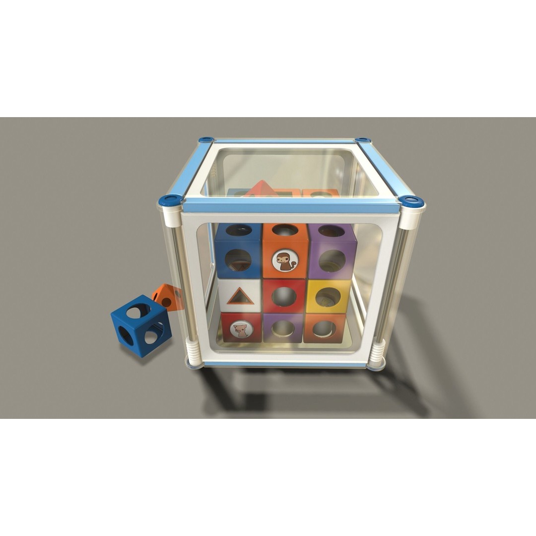 Educational Cube Toy 3D Model – Low Poly PBR Asset for Animation - View 5
