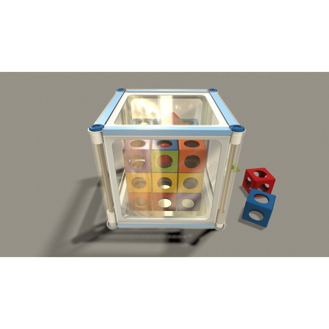 Educational Cube Toy 3D Model – Low Poly PBR Asset for Animation - View 7