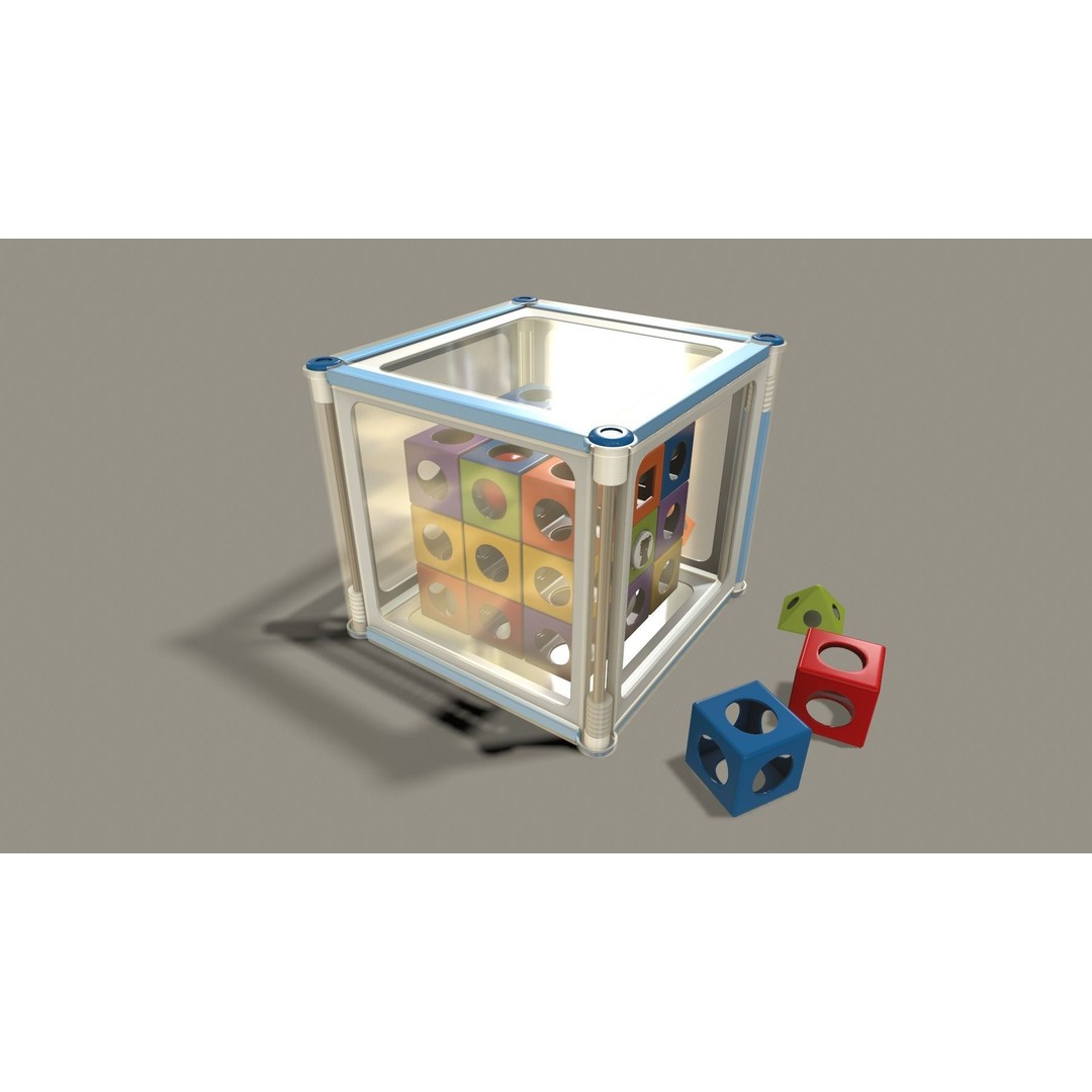 Educational Cube Toy 3D Model – Low Poly PBR Asset for Animation - View 8