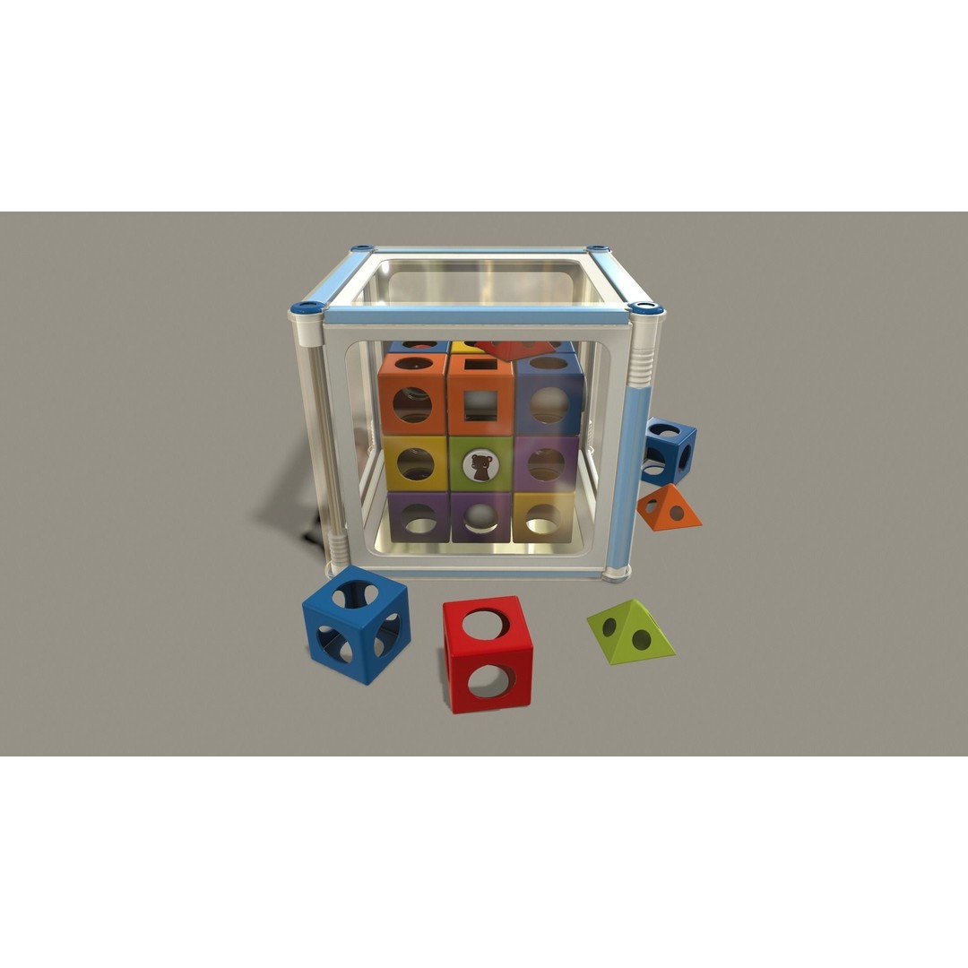 Educational Cube Toy 3D Model – Low Poly PBR Asset for Animation - View 9