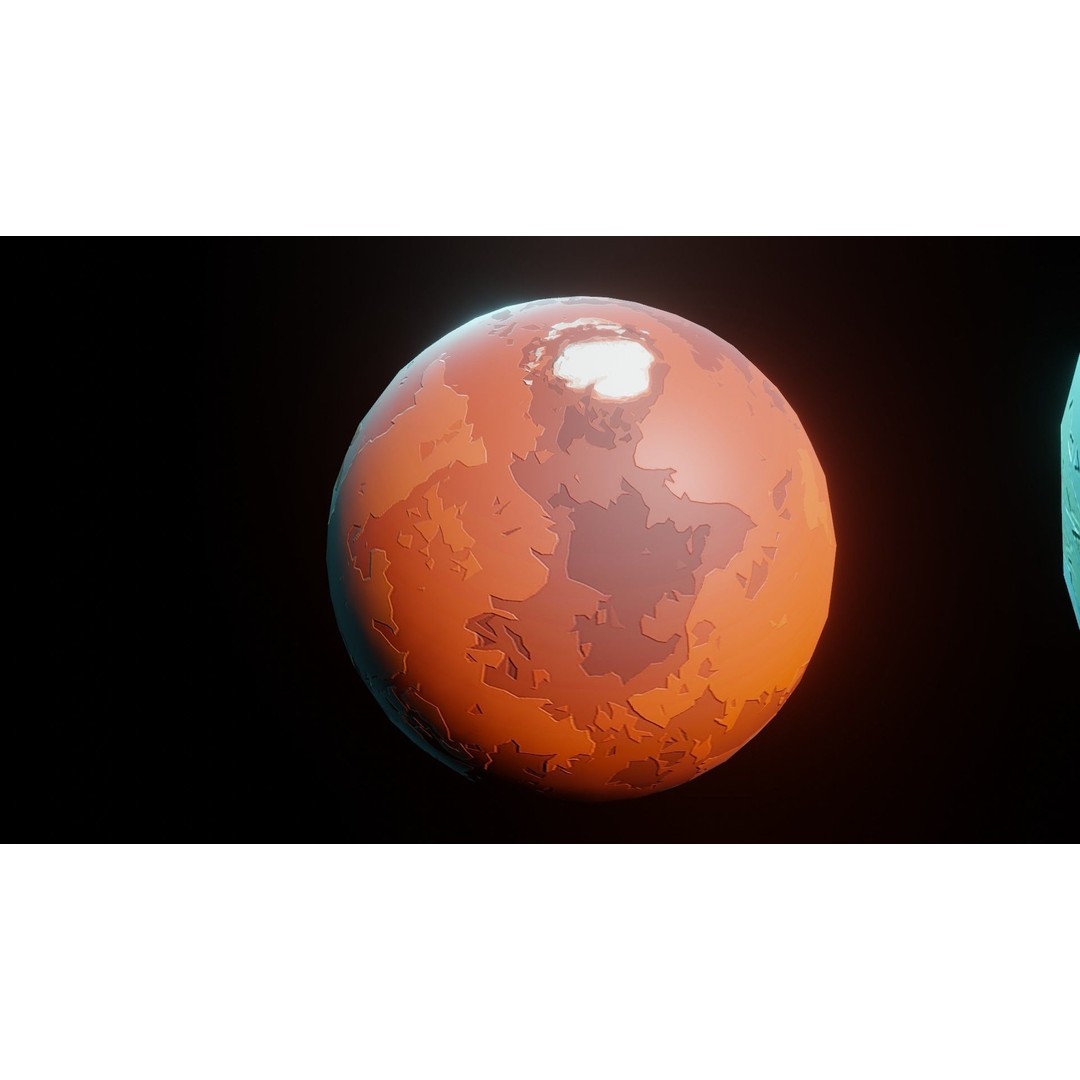 Stylized Solar System 3D Model – Low Poly PBR Asset, FBX, OBJ - View 10