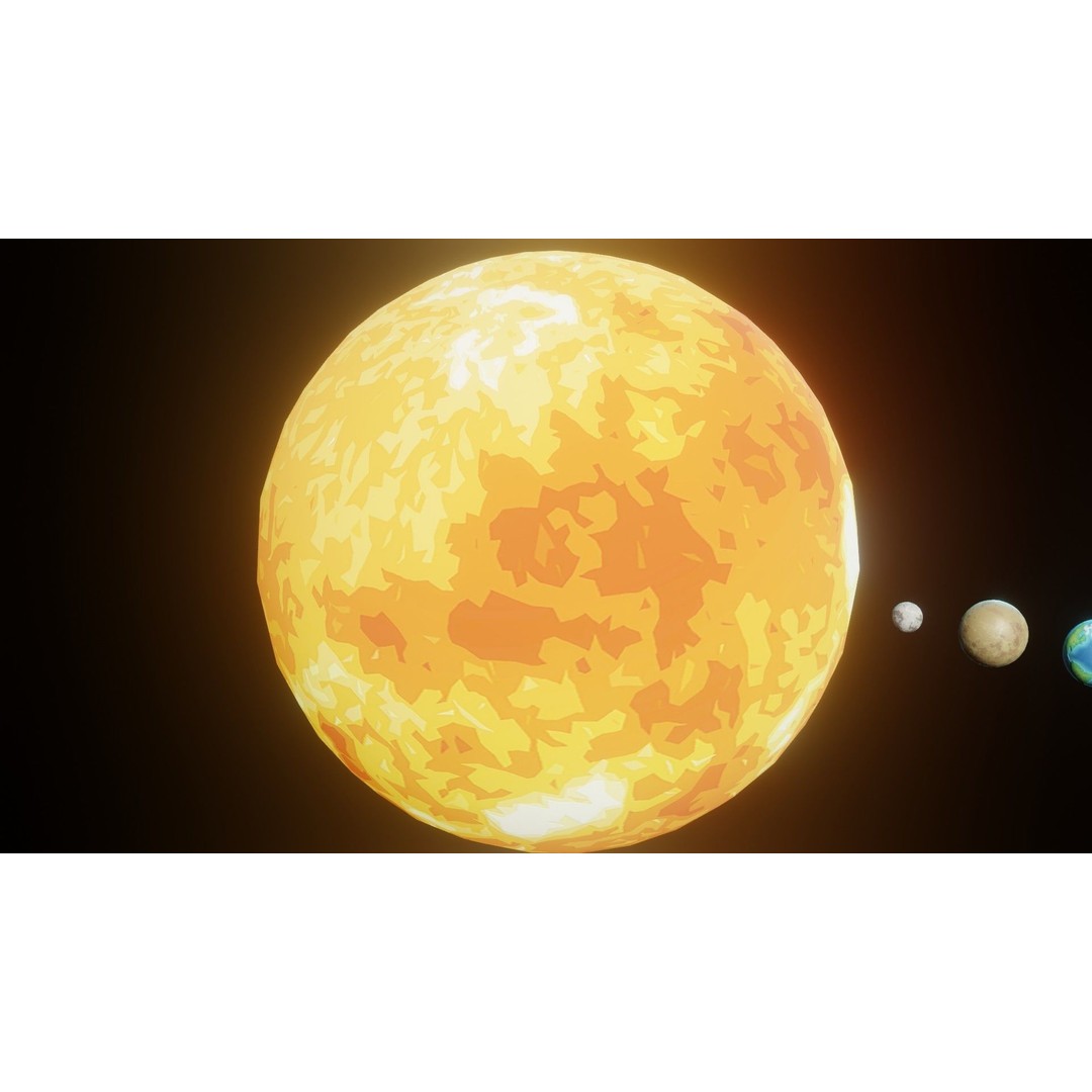 Stylized Solar System 3D Model – Low Poly PBR Asset, FBX, OBJ - View 5