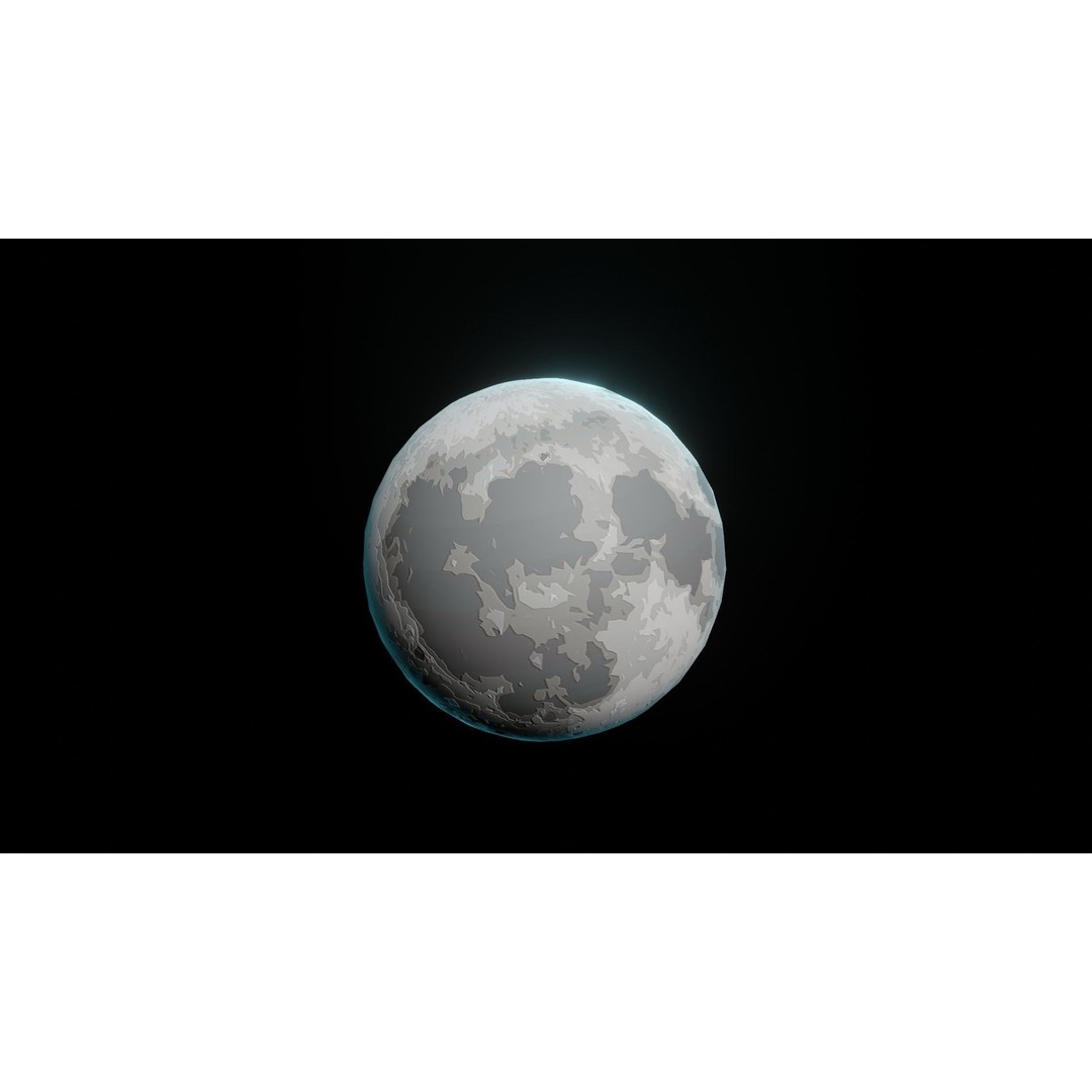 Stylized Solar System 3D Model – Low Poly PBR Asset, FBX, OBJ - View 9