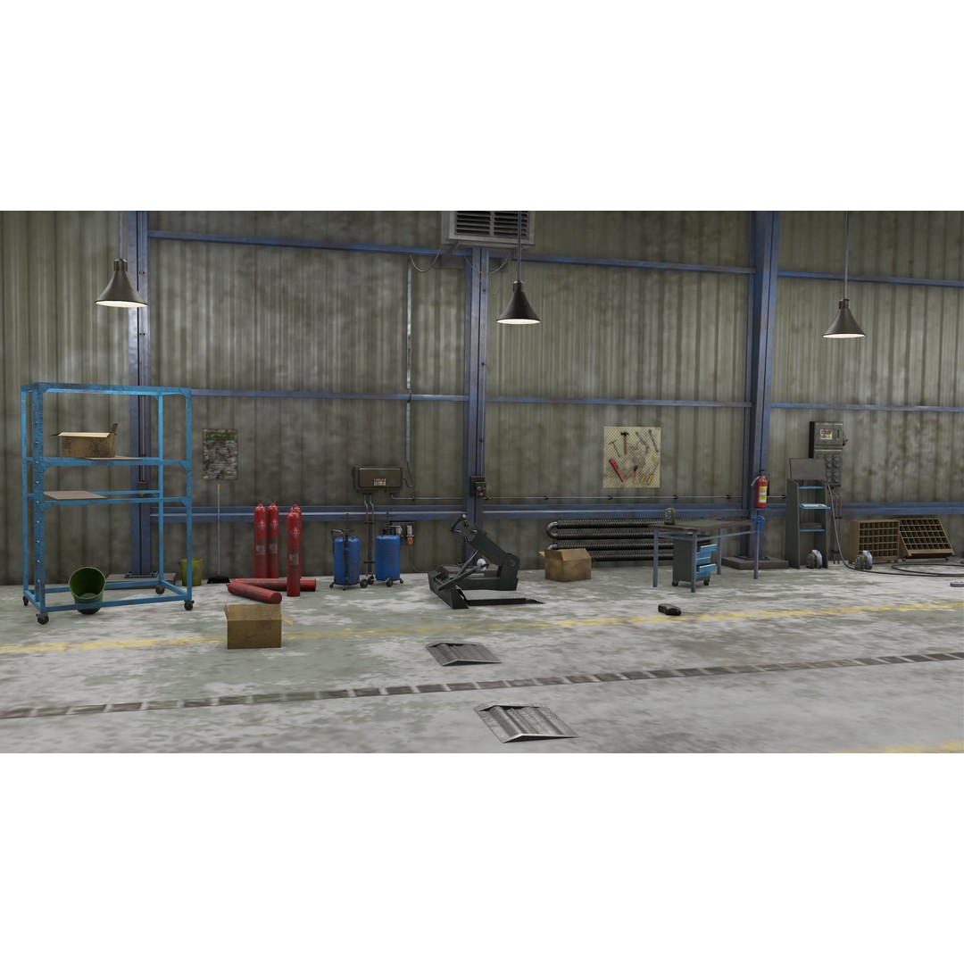 Old Dirty Workshop 3D Model – Low Poly PBR Asset for Unity, UE - View 11