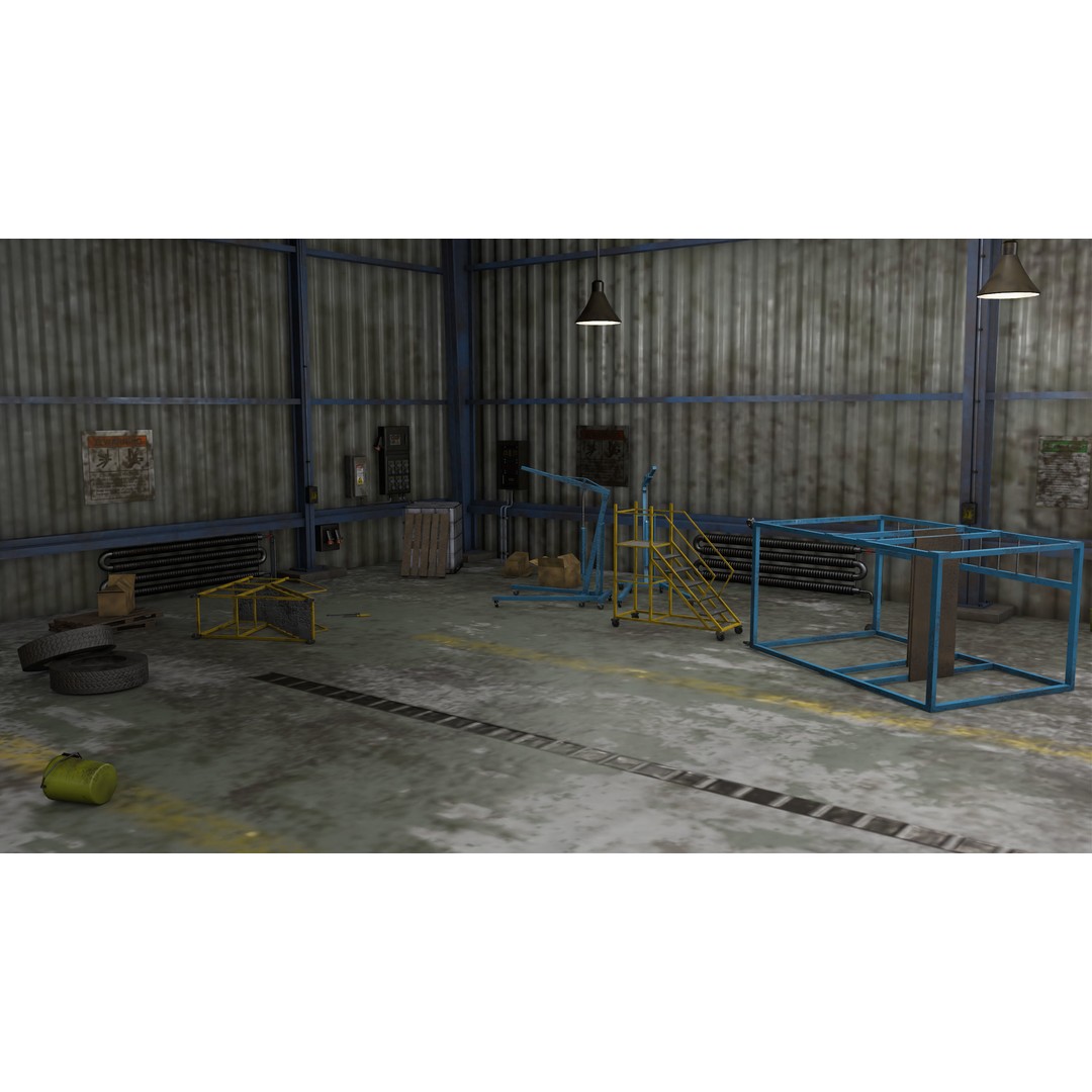 Old Dirty Workshop 3D Model – Low Poly PBR Asset for Unity, UE - View 15