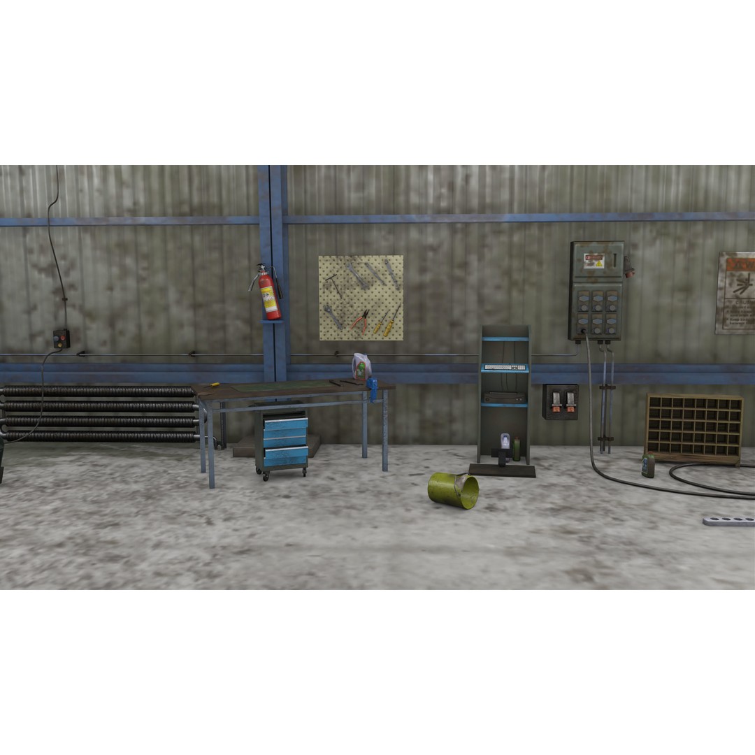 Old Dirty Workshop 3D Model – Low Poly PBR Asset for Unity, UE - View 18