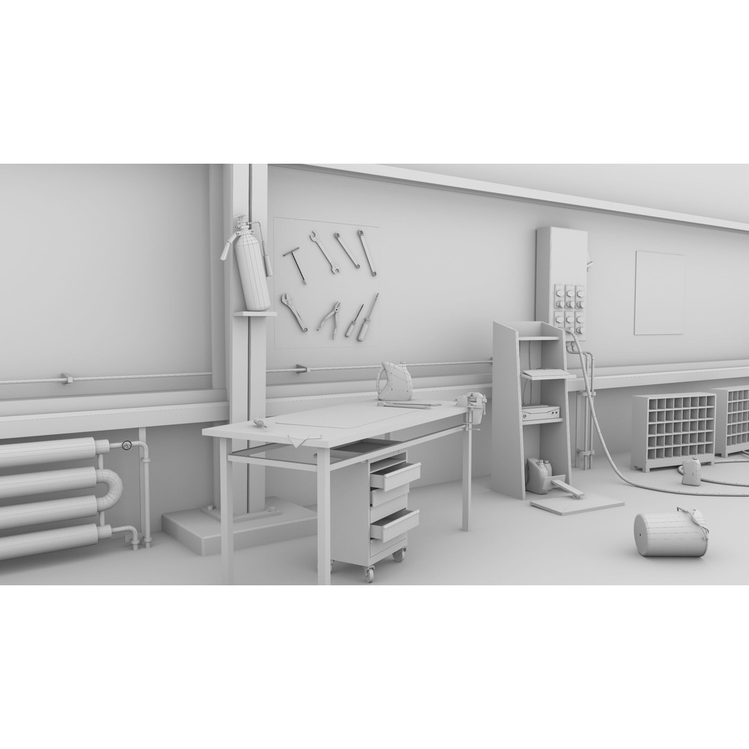Old Dirty Workshop 3D Model – Low Poly PBR Asset for Unity, UE - View 44
