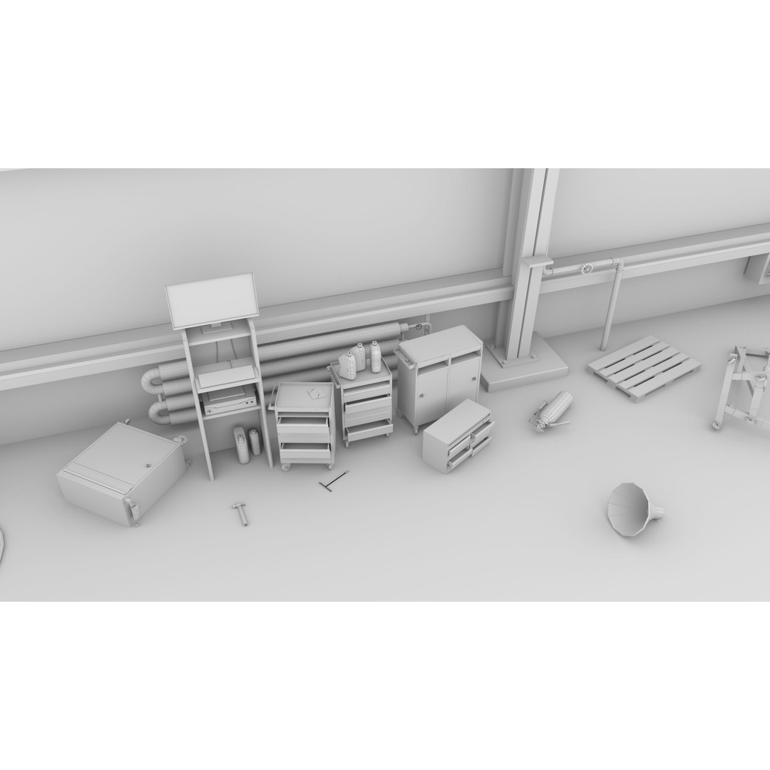 Old Dirty Workshop 3D Model – Low Poly PBR Asset for Unity, UE - View 45