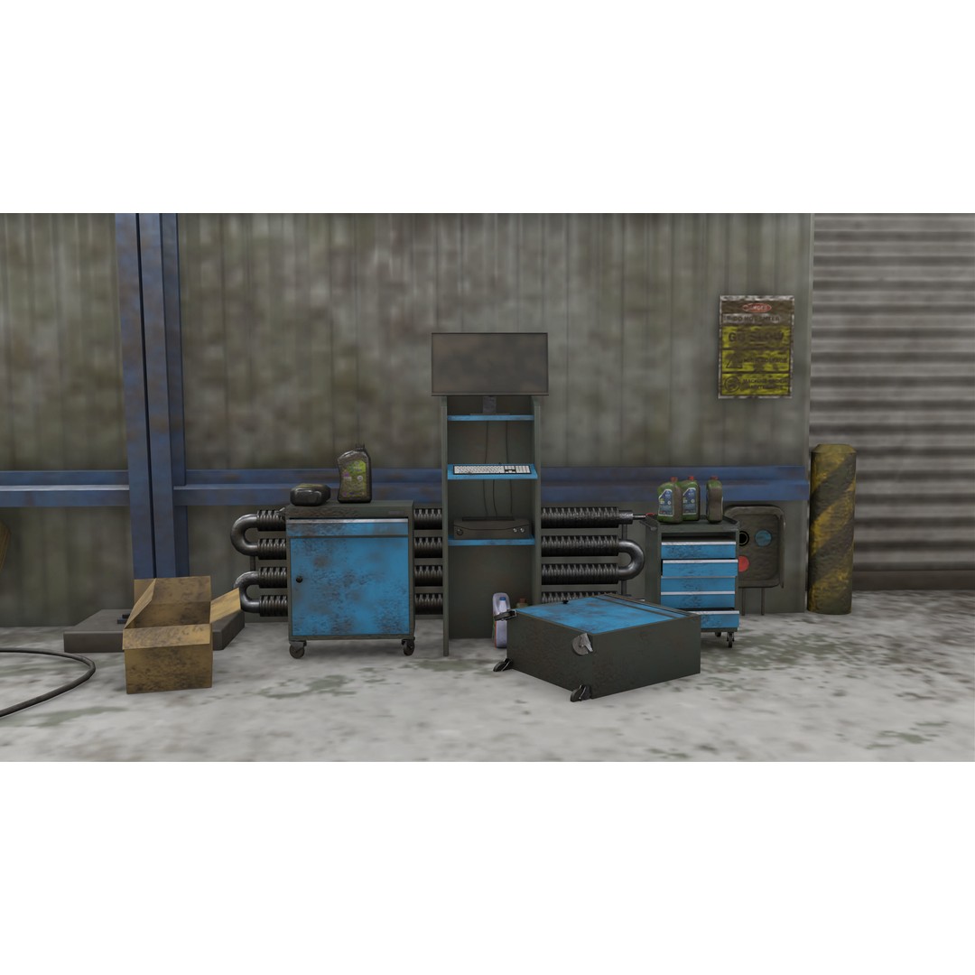 Old Dirty Workshop 3D Model – Low Poly PBR Asset for Unity, UE - View 9