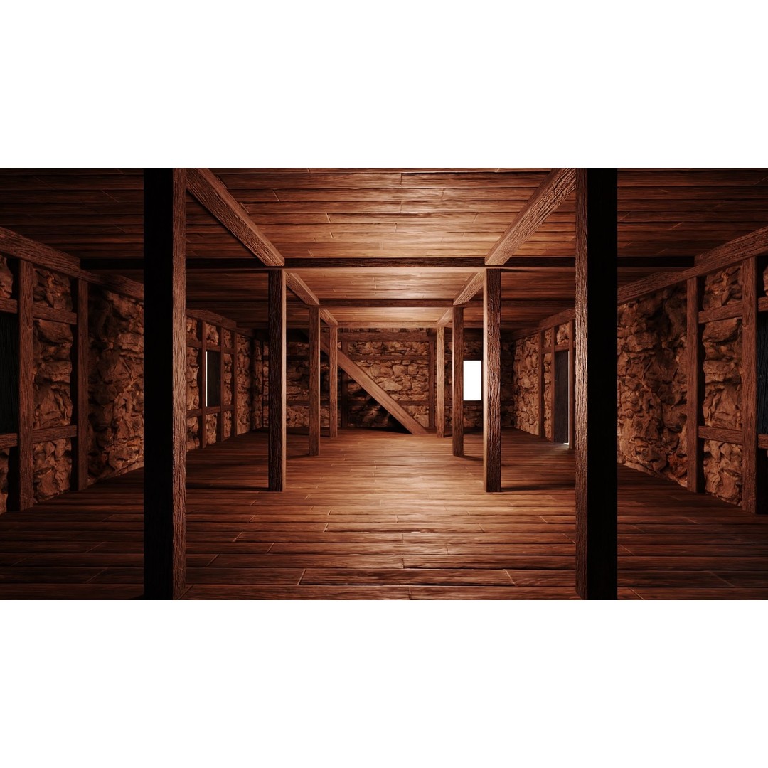 Old Medieval Building 3D Model – Low Poly Game Ready with 4K Textures - View 6