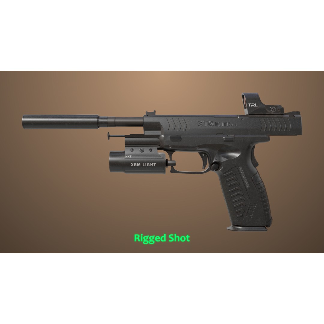 Pistol 06 3D Model – Low Poly Game-Ready PBR Asset for Unity & UE - View 10