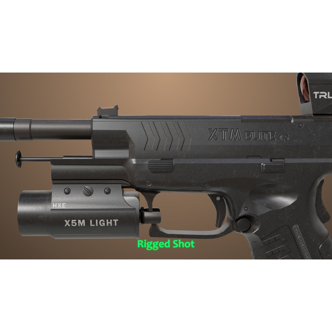 Pistol 06 3D Model – Low Poly Game-Ready PBR Asset for Unity & UE - View 11