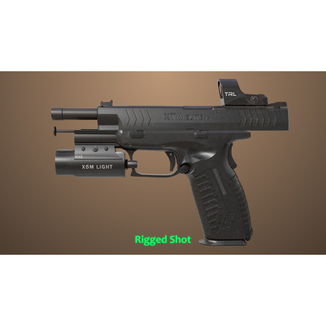 Pistol 06 3D Model – Low Poly Game-Ready PBR Asset for Unity & UE - View 12