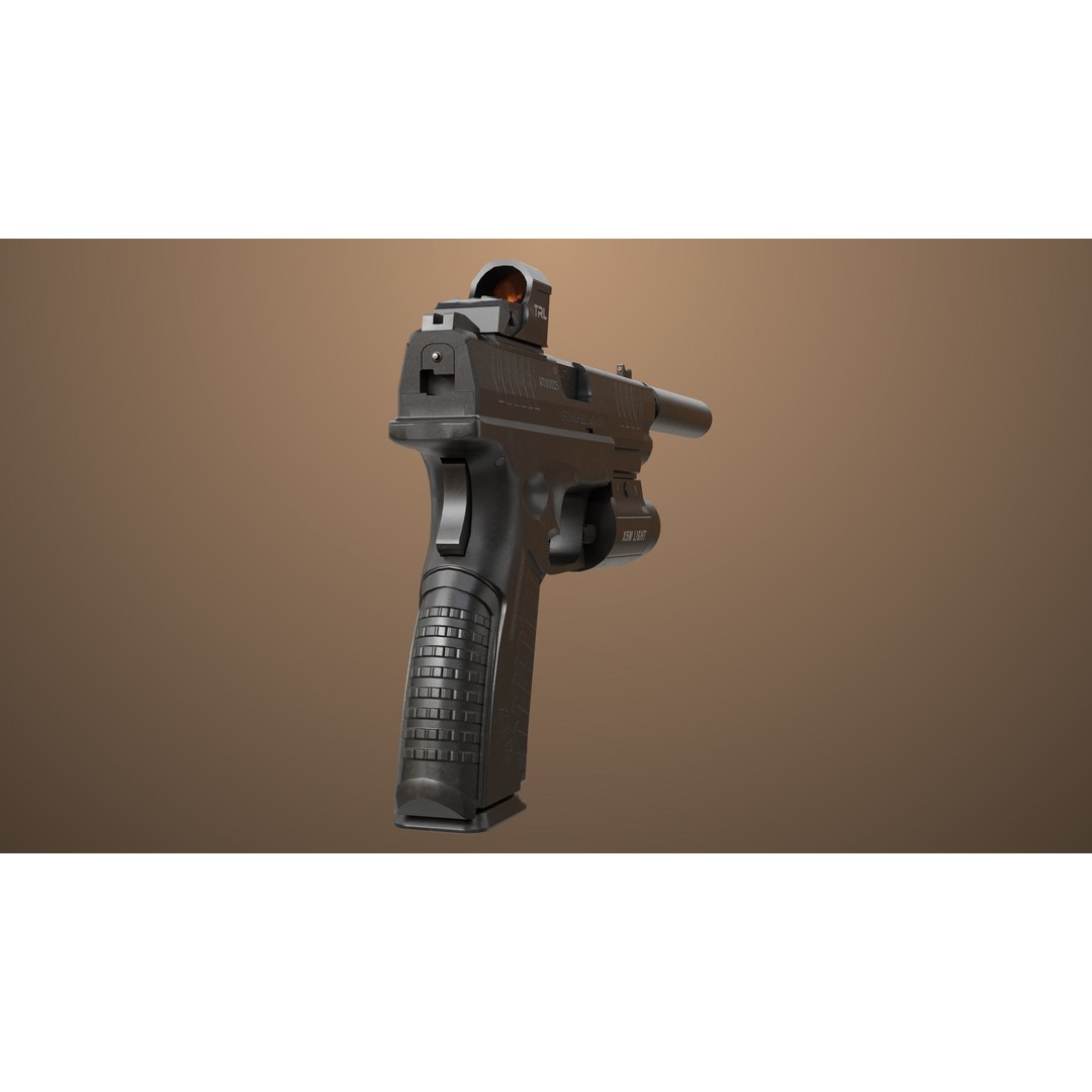 Pistol 06 3D Model – Low Poly Game-Ready PBR Asset for Unity & UE - View 14
