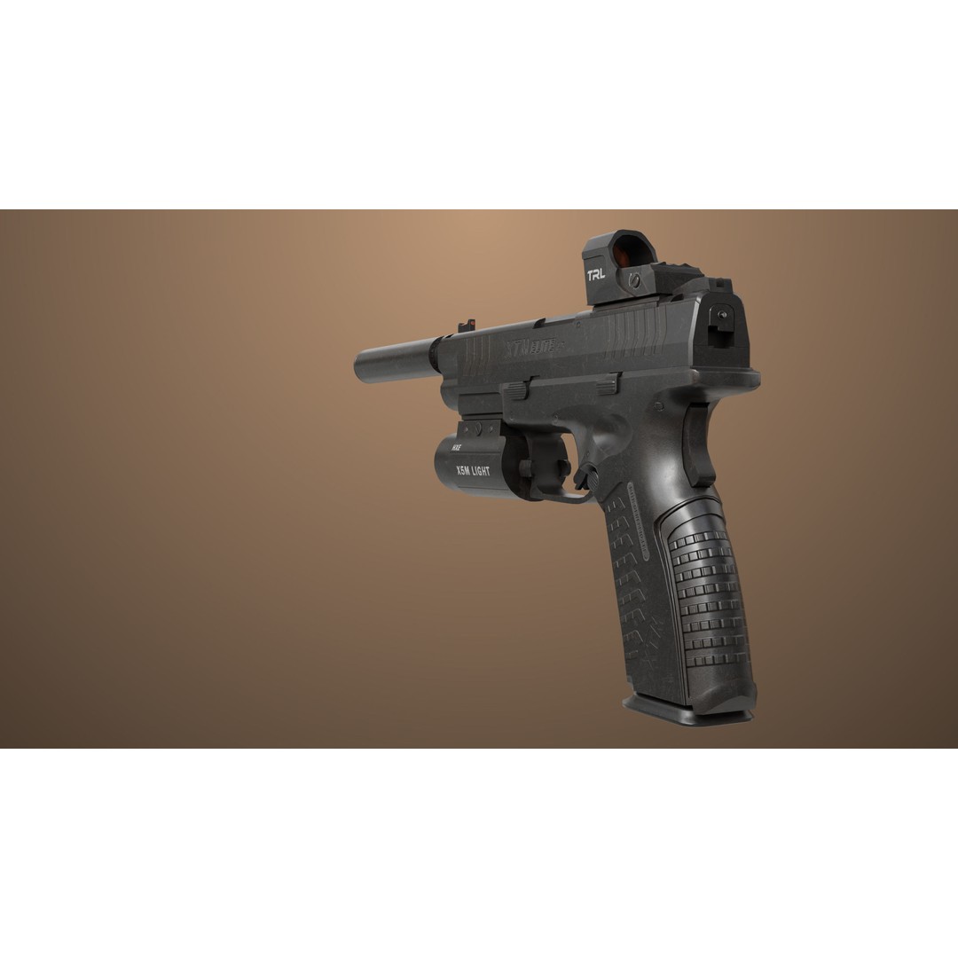 Pistol 06 3D Model – Low Poly Game-Ready PBR Asset for Unity & UE - View 15