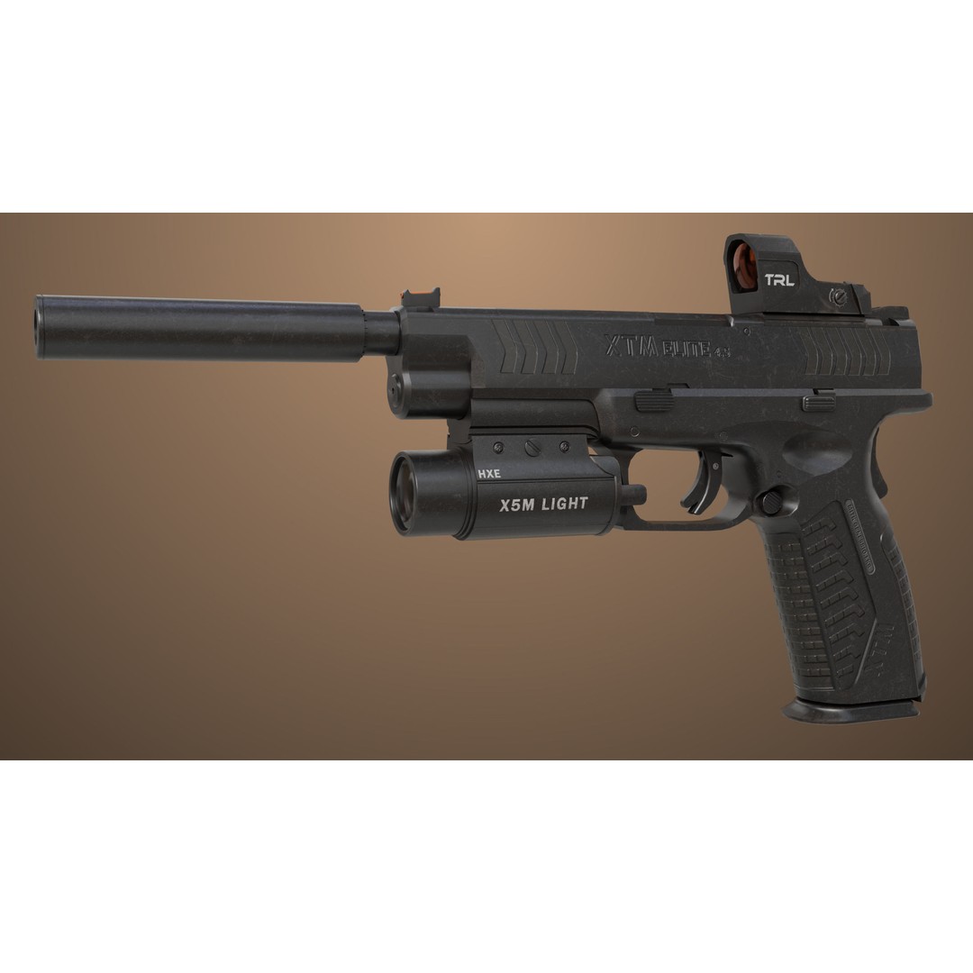 Pistol 06 3D Model – Low Poly Game-Ready PBR Asset for Unity & UE - View 16