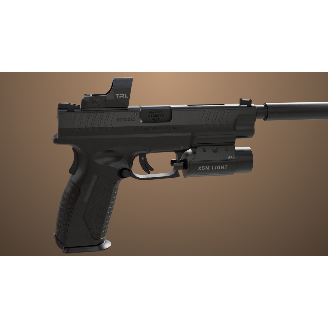 Pistol 06 3D Model – Low Poly Game-Ready PBR Asset for Unity & UE - View 17